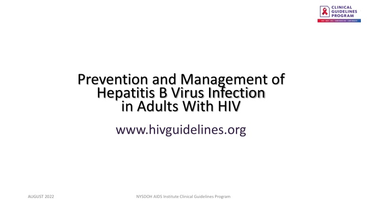 prevention and management of hepatitis b virus