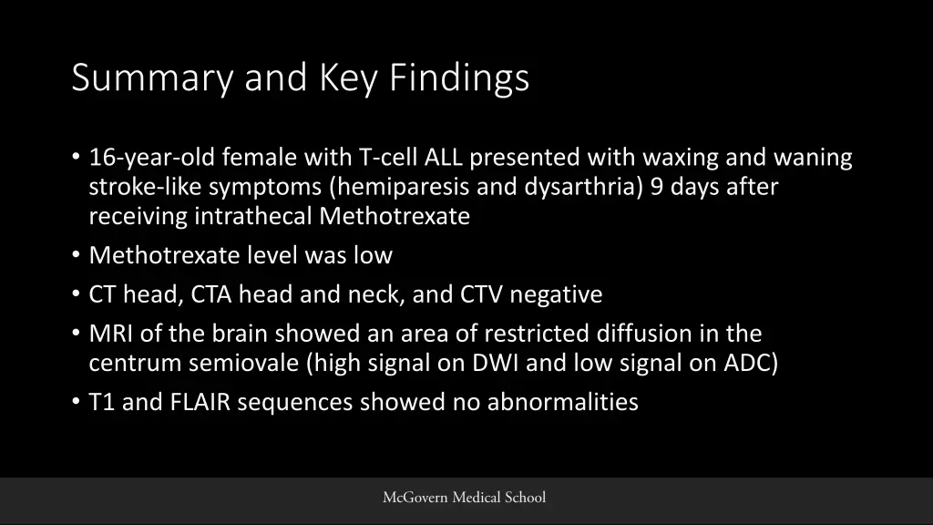 summary and key findings