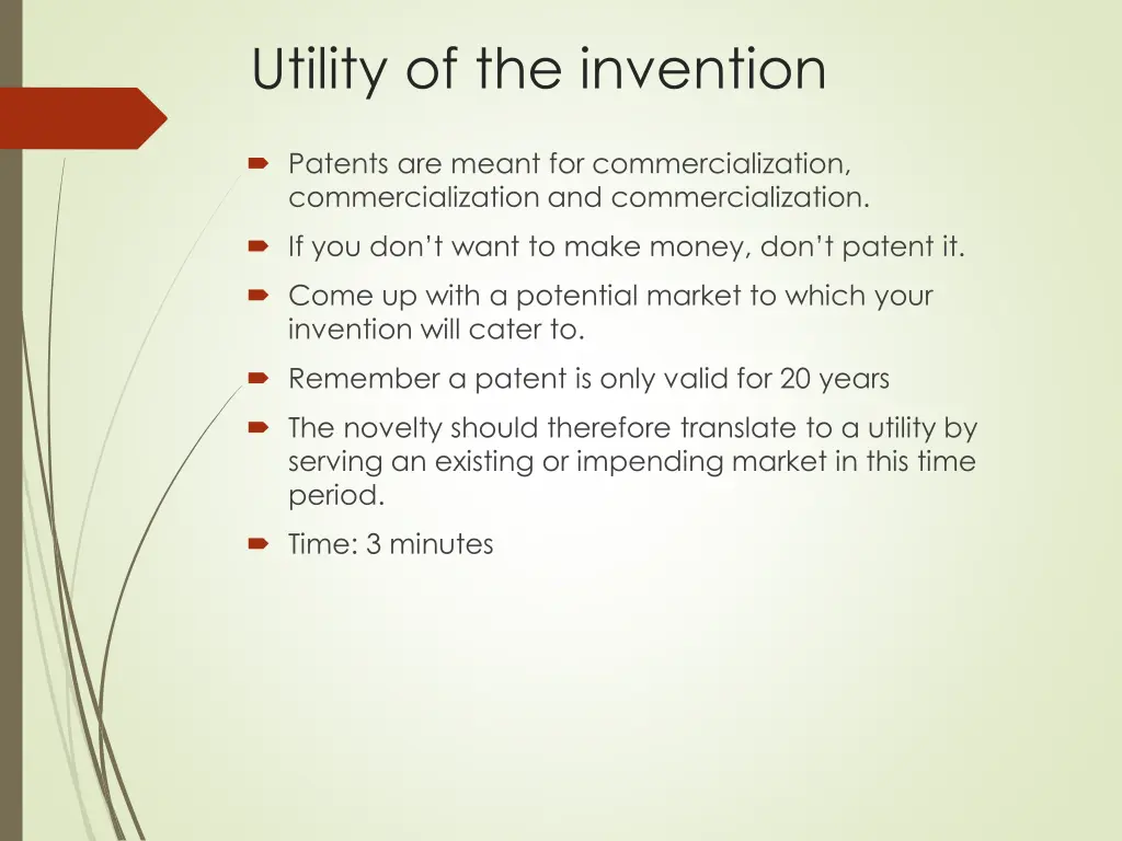 utility of the invention