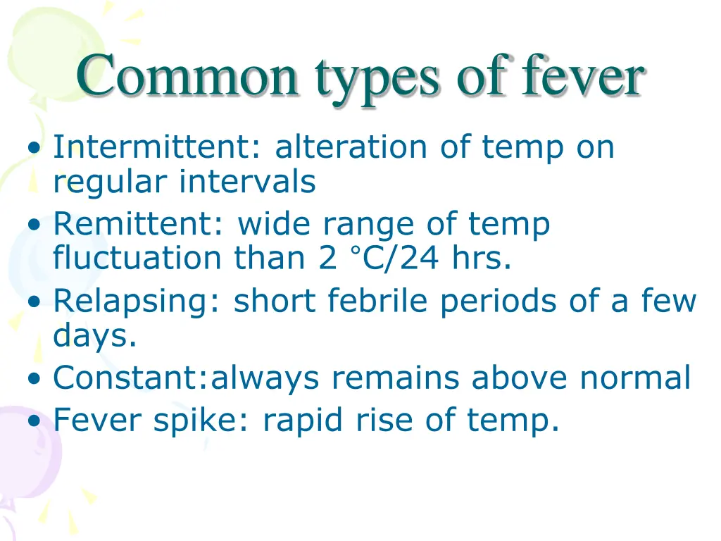 common types of fever