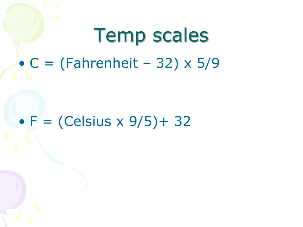 temp scales