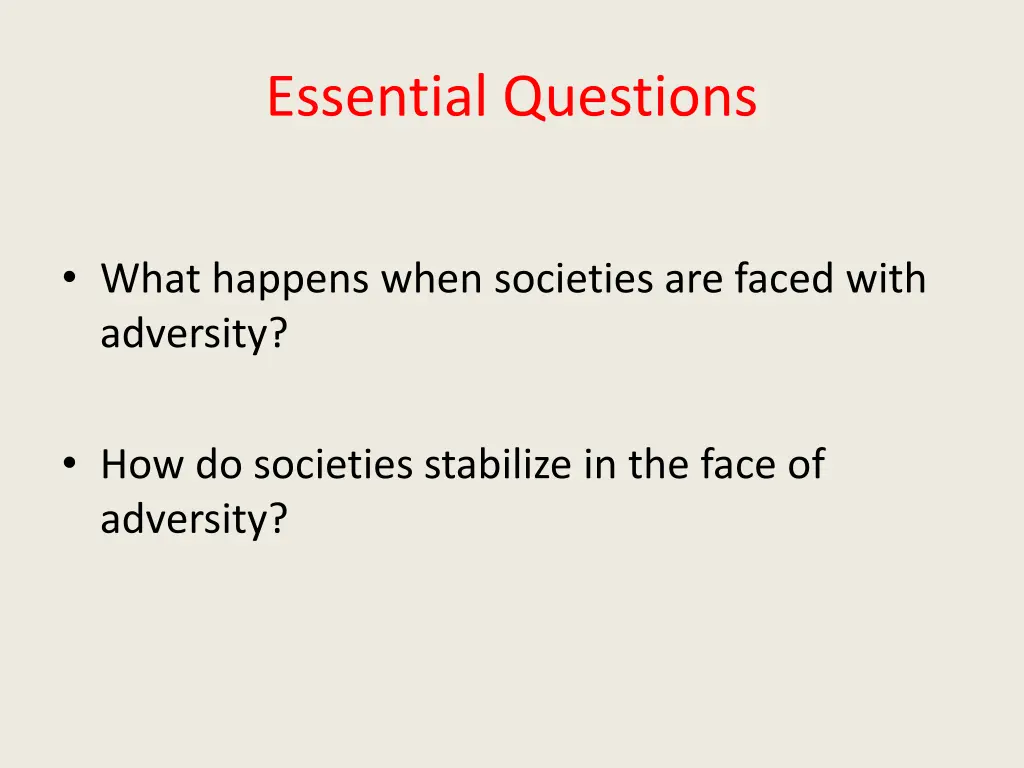 essential questions