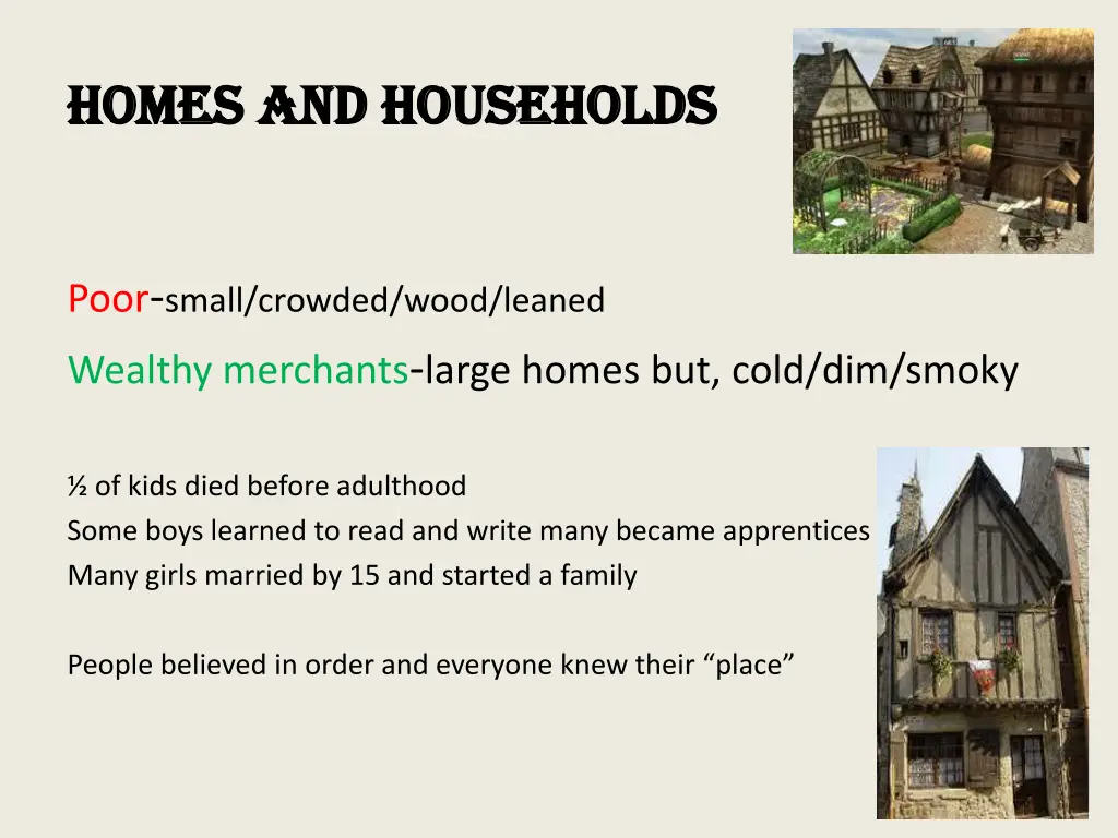 homes and households homes and households