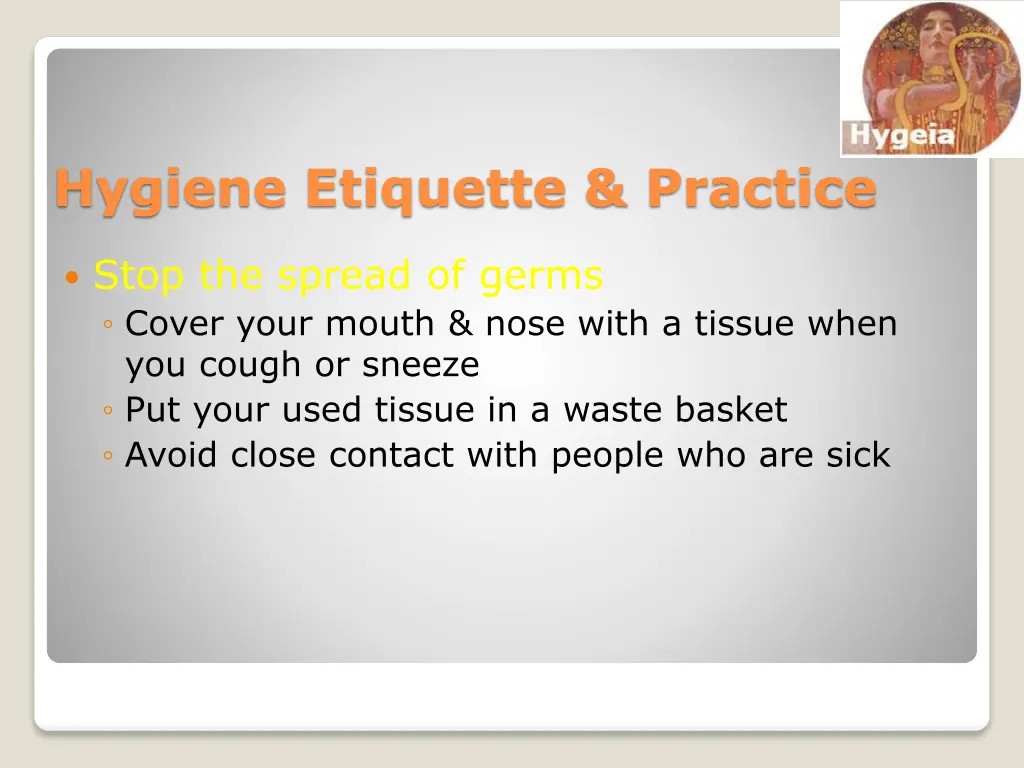 hygiene etiquette practice