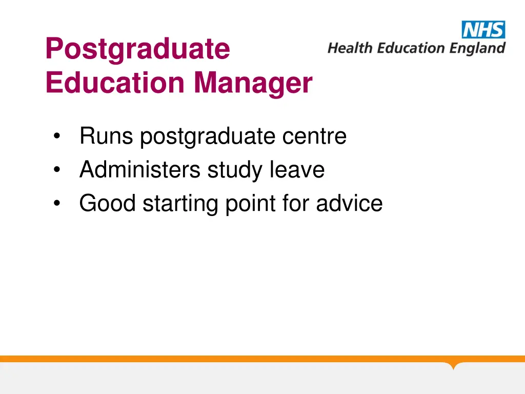 postgraduate education manager