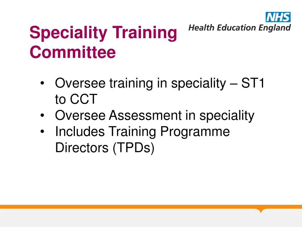 speciality training committee