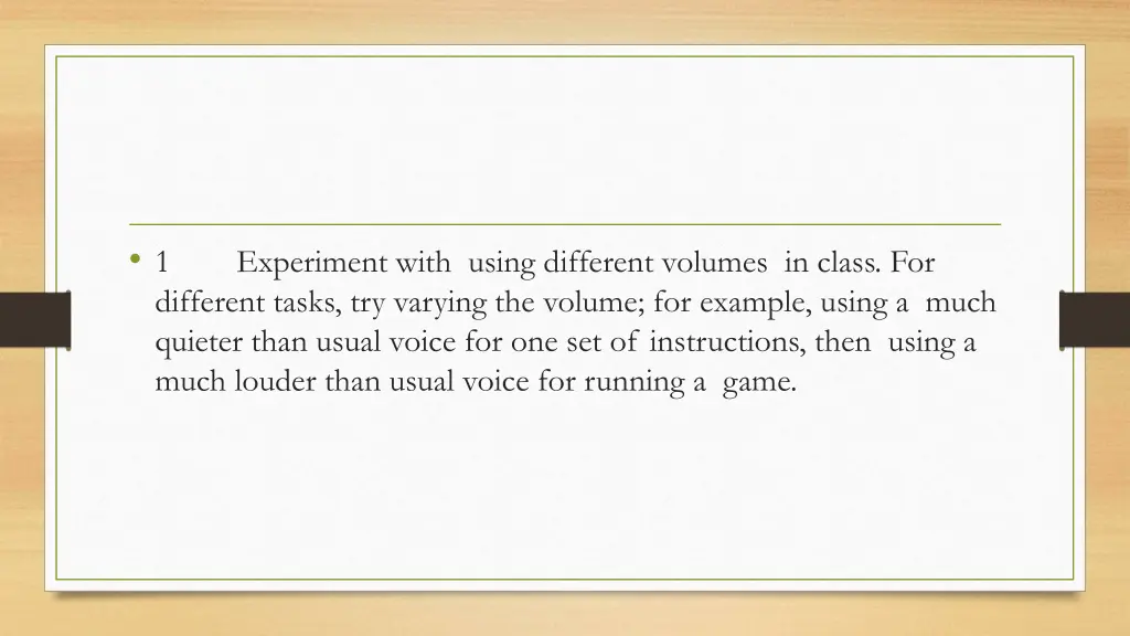 1 experiment with using different volumes