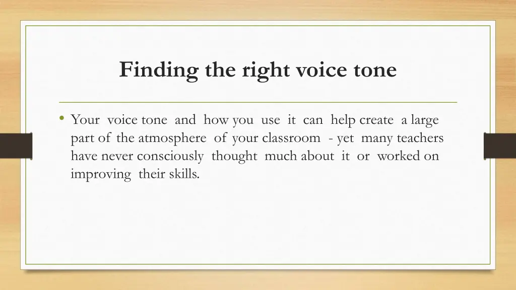 finding the right voice tone