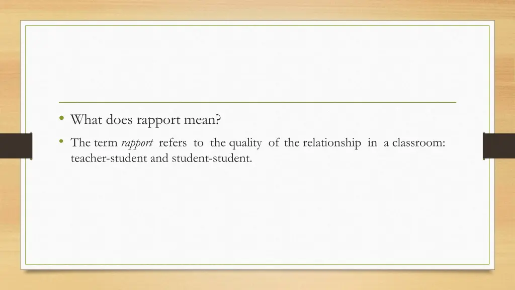 what does rapport mean the term rapport refers