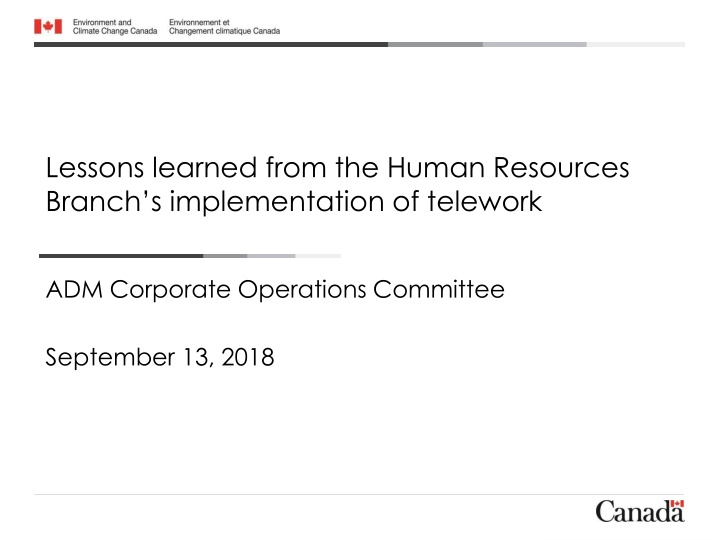 lessons learned from the human resources branch