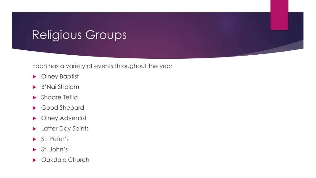 religious groups