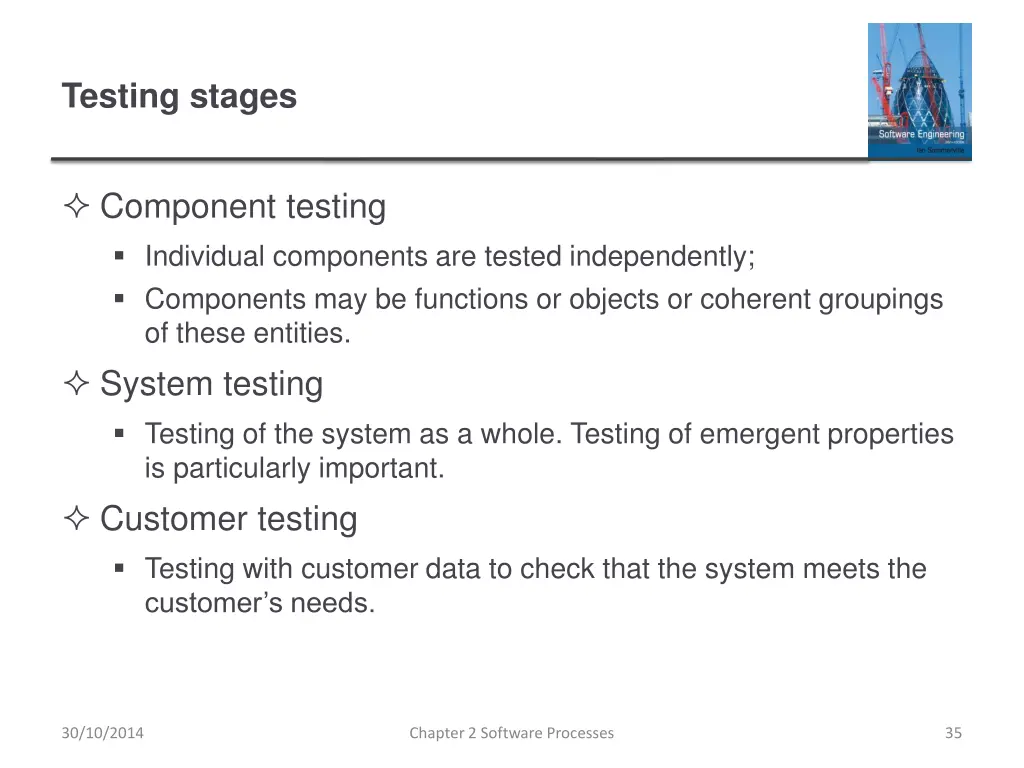 testing stages