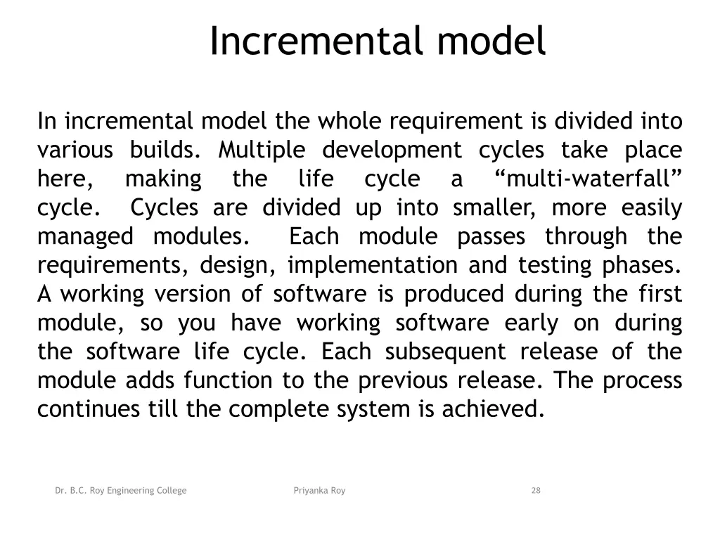 incremental model