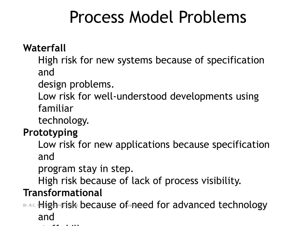 process model problems