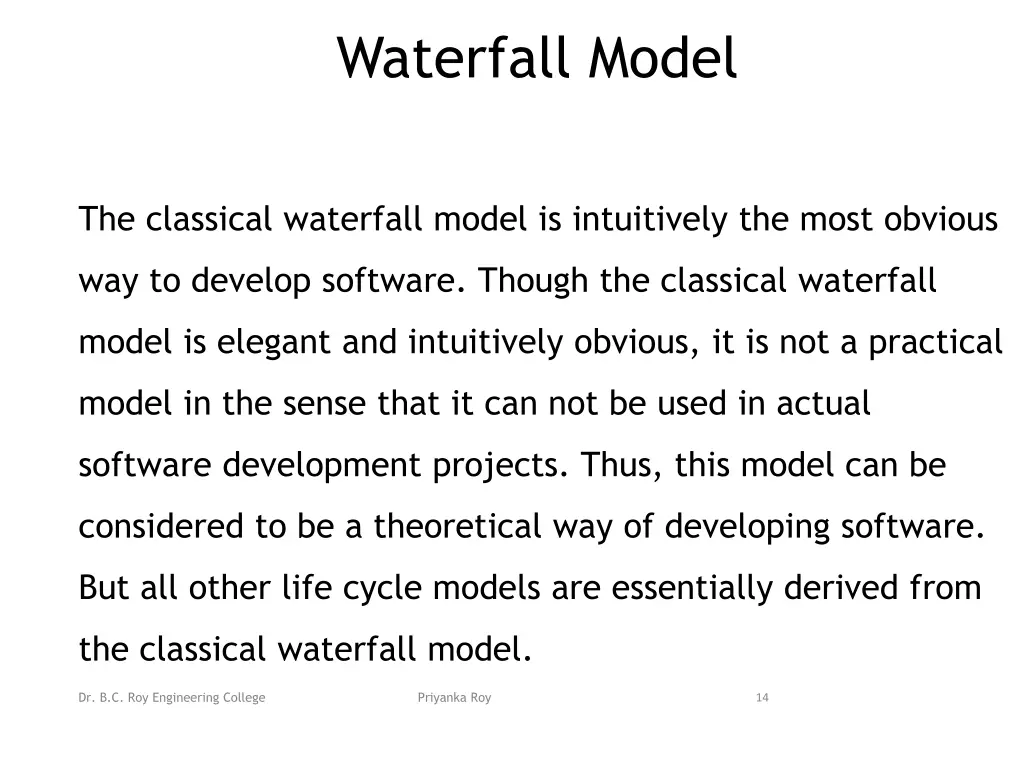 waterfall model