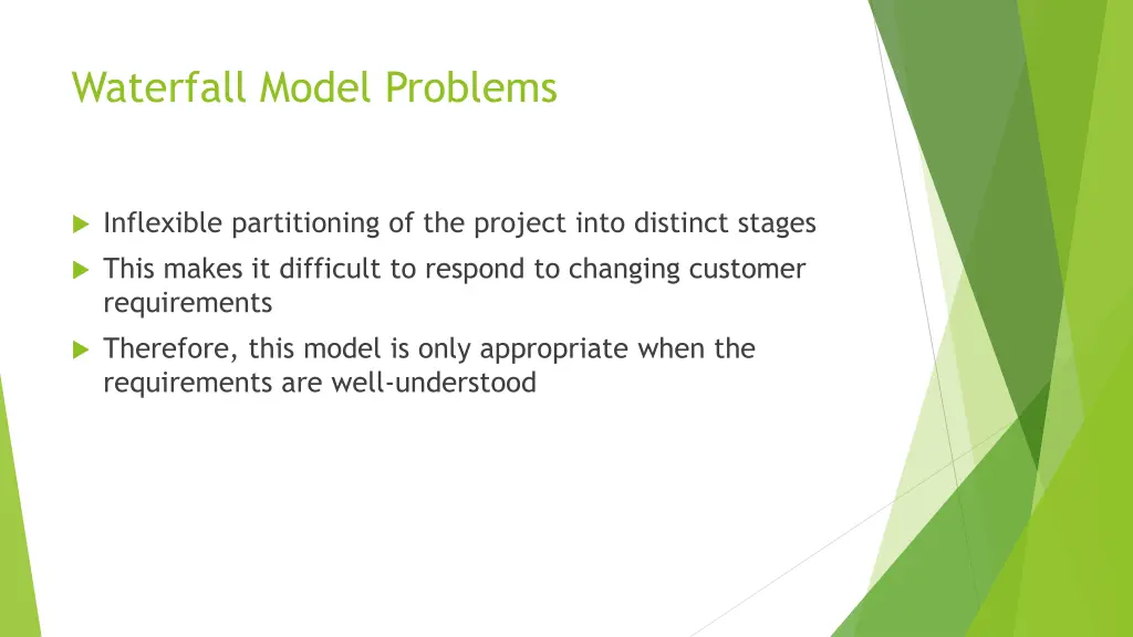 waterfall model problems