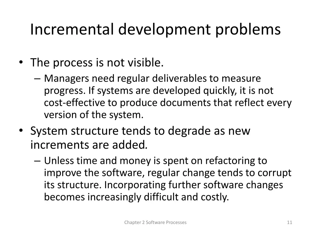 incremental development problems