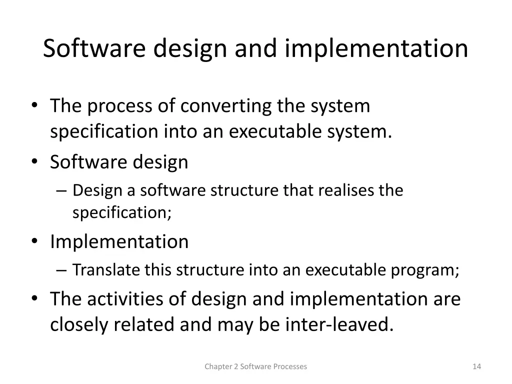 software design and implementation