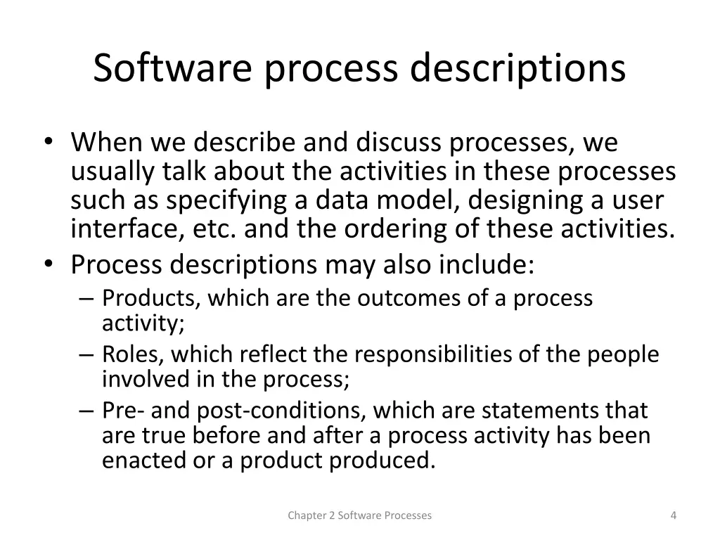 software process descriptions