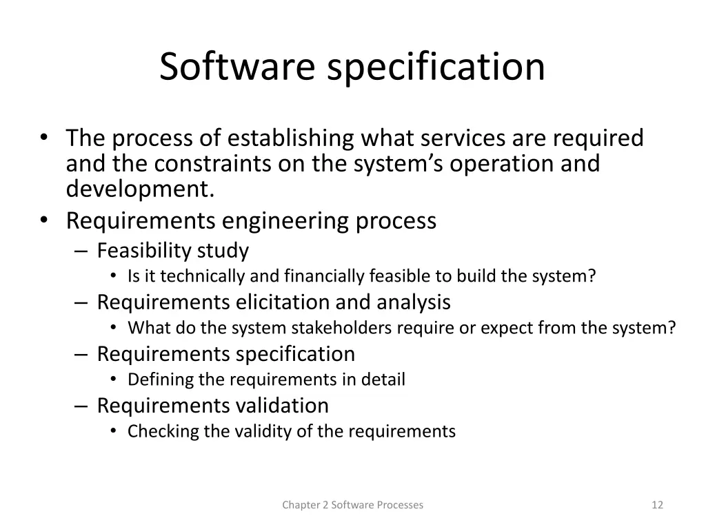 software specification