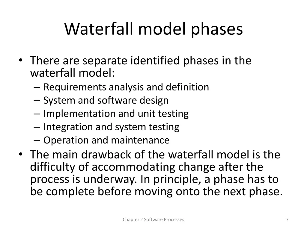 waterfall model phases