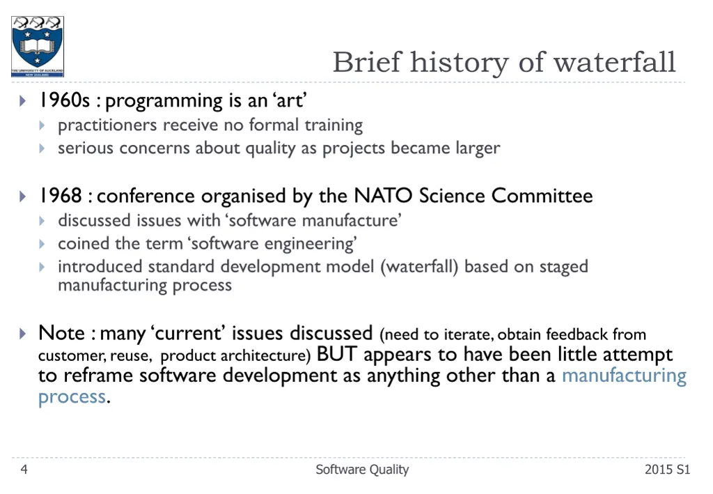 brief history of waterfall