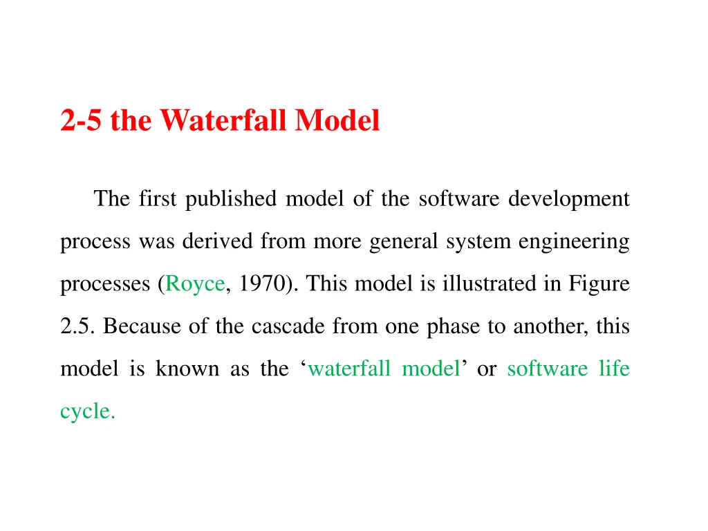 2 5 the waterfall model