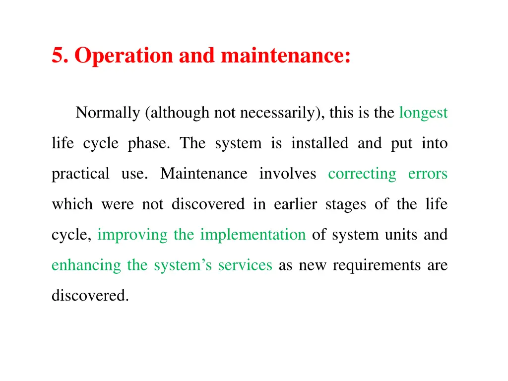 5 operation and maintenance