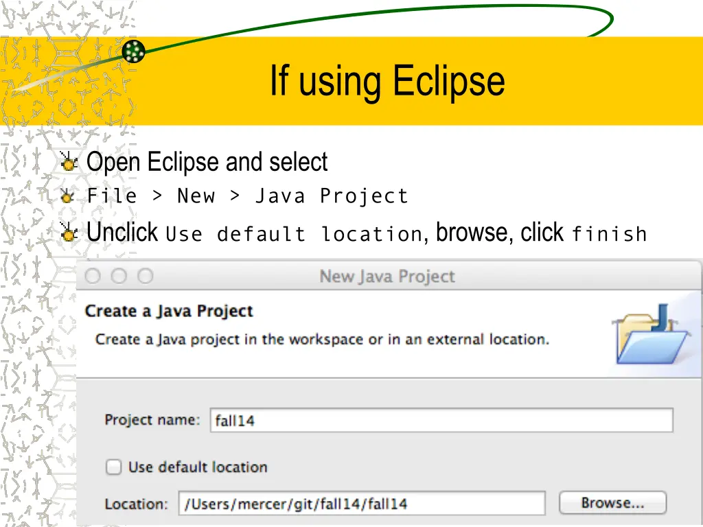 if using eclipse