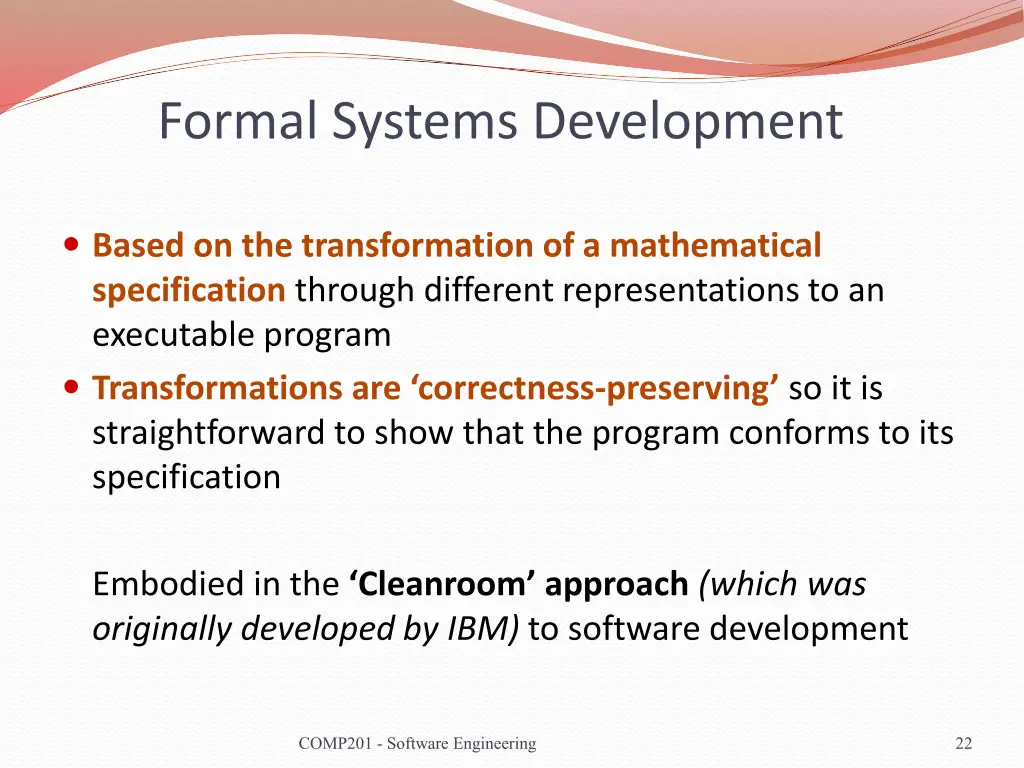 formal systems development