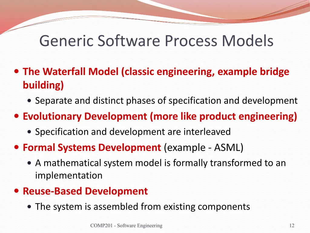 generic software process models