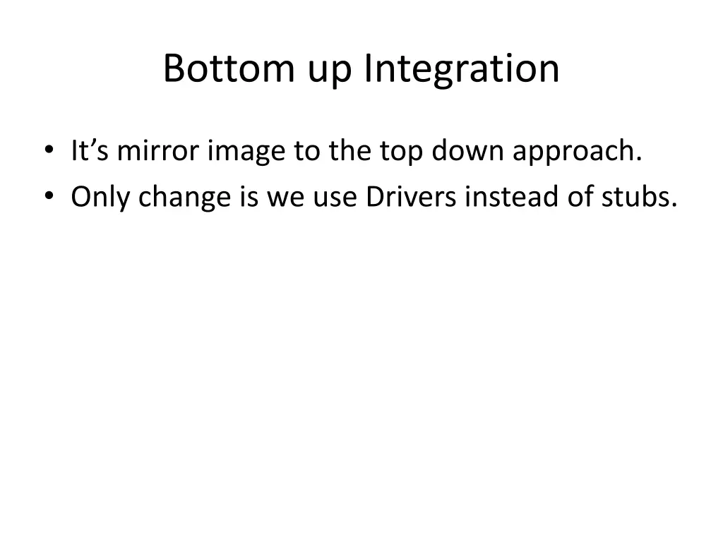 bottom up integration