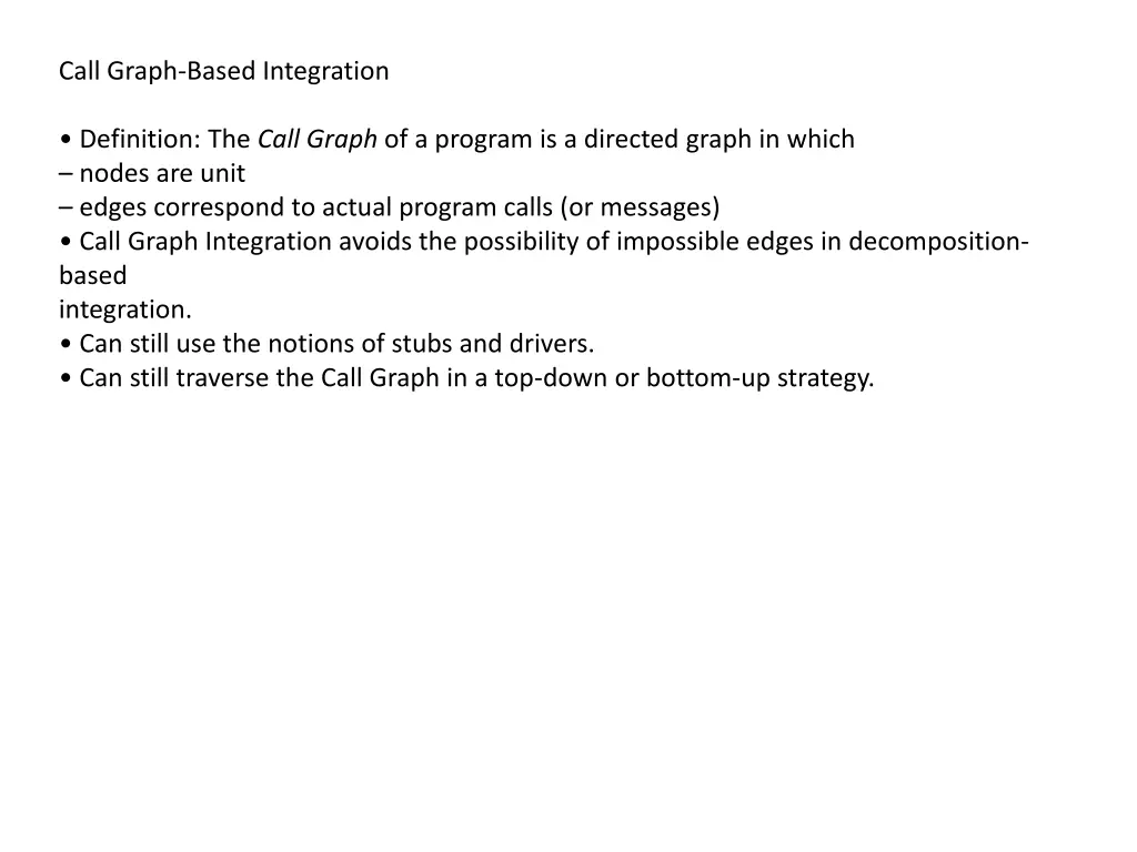 call graph based integration