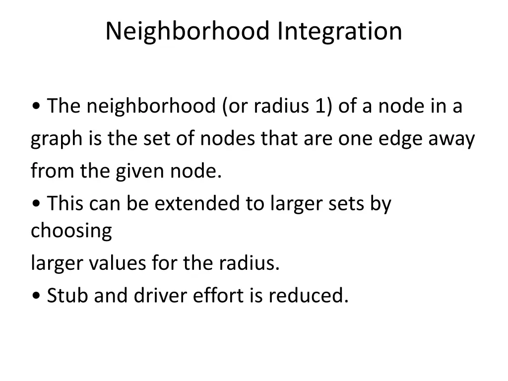 neighborhood integration