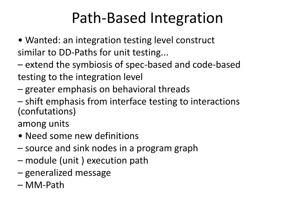 path based integration