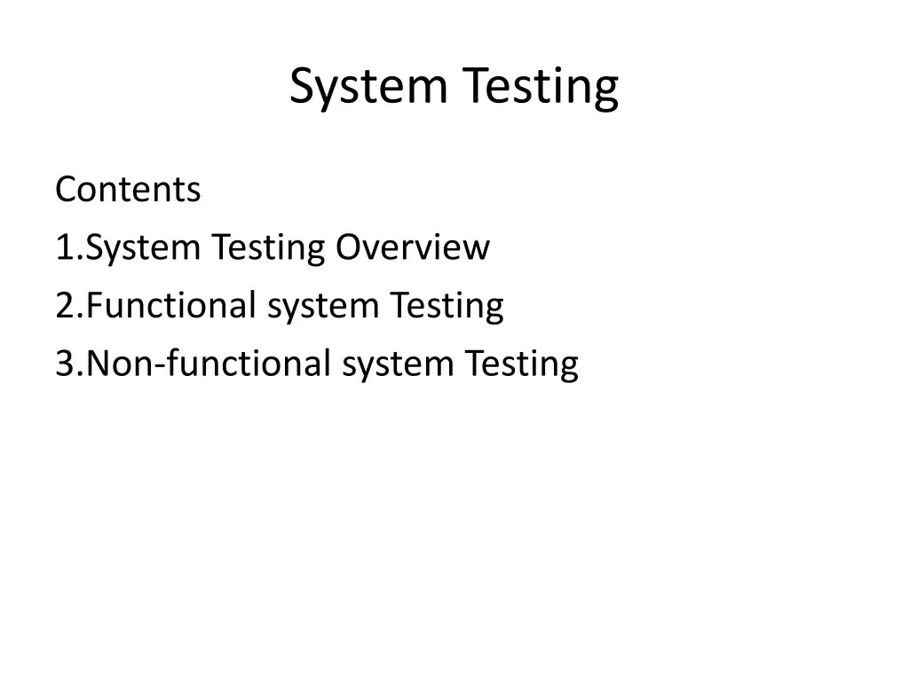 system testing