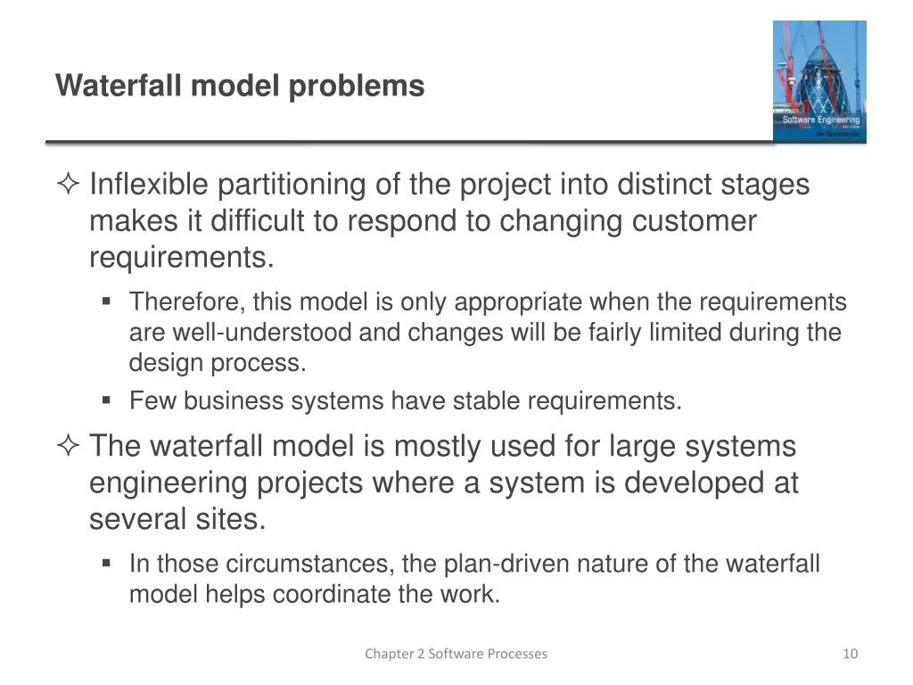 waterfall model problems