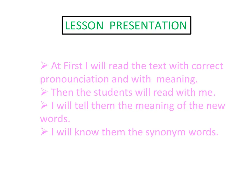 lesson presentation