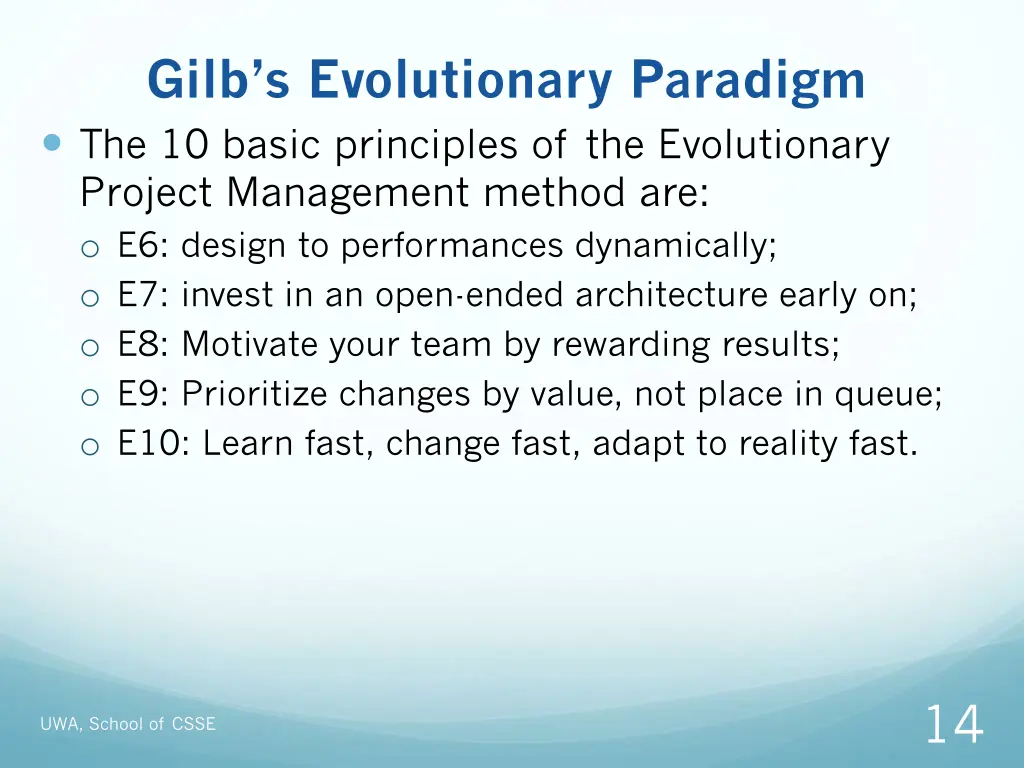 gilb s evolutionary paradigm the 10 basic 1