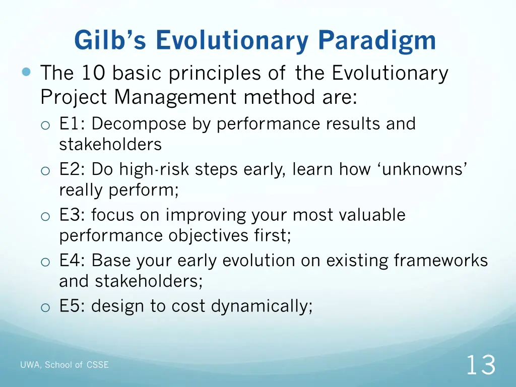 gilb s evolutionary paradigm the 10 basic