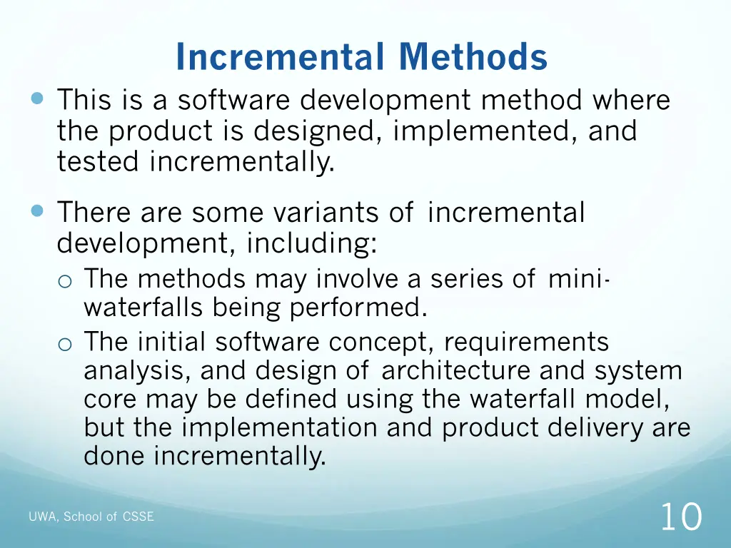 incremental methods this is a software