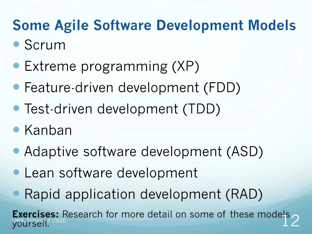 some agile software development models scrum