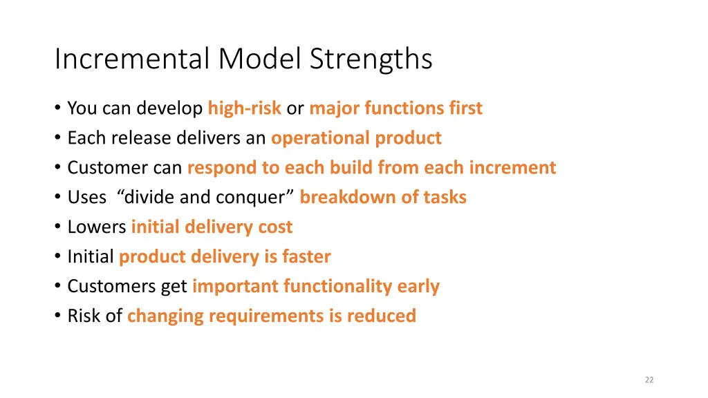 incremental model strengths