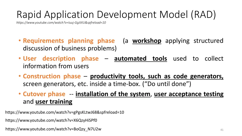 rapid application development model rad https