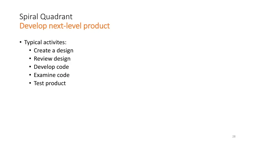 spiral quadrant develop next develop next level