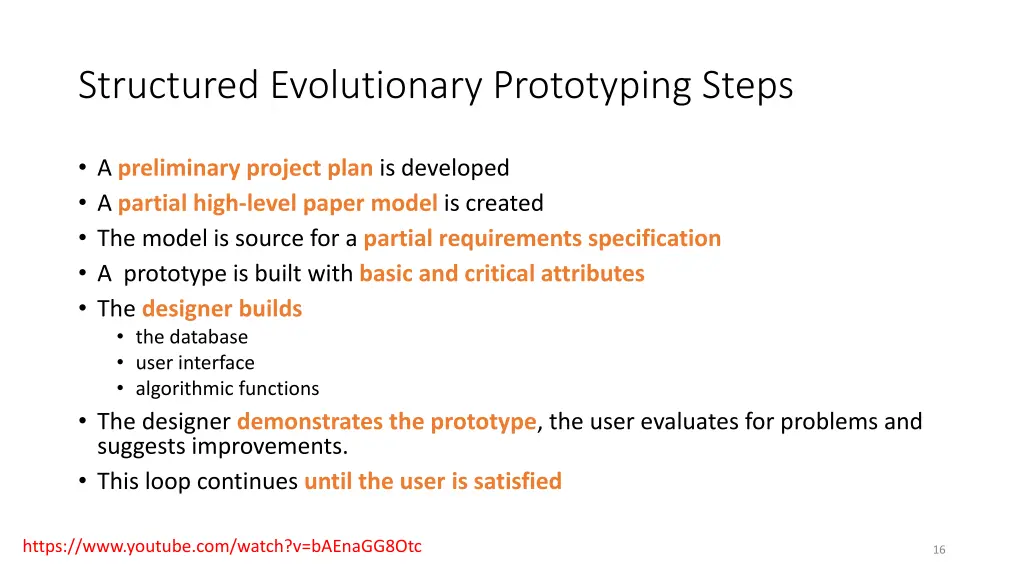 structured evolutionary prototyping steps