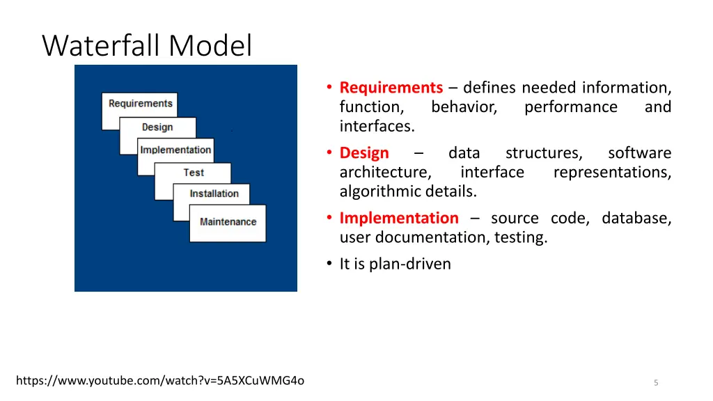 waterfall model