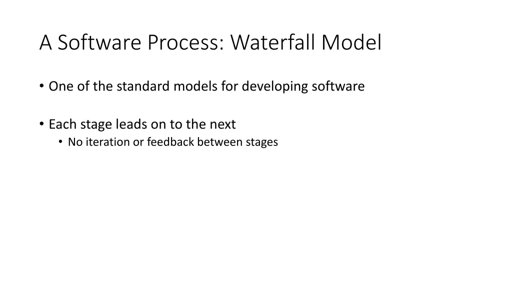 a software process waterfall model