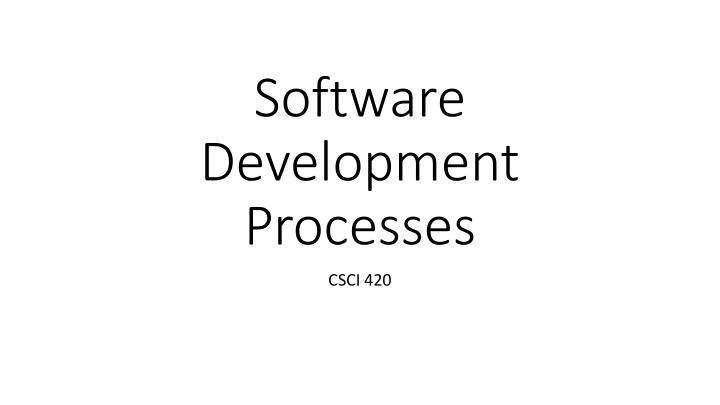 software development processes