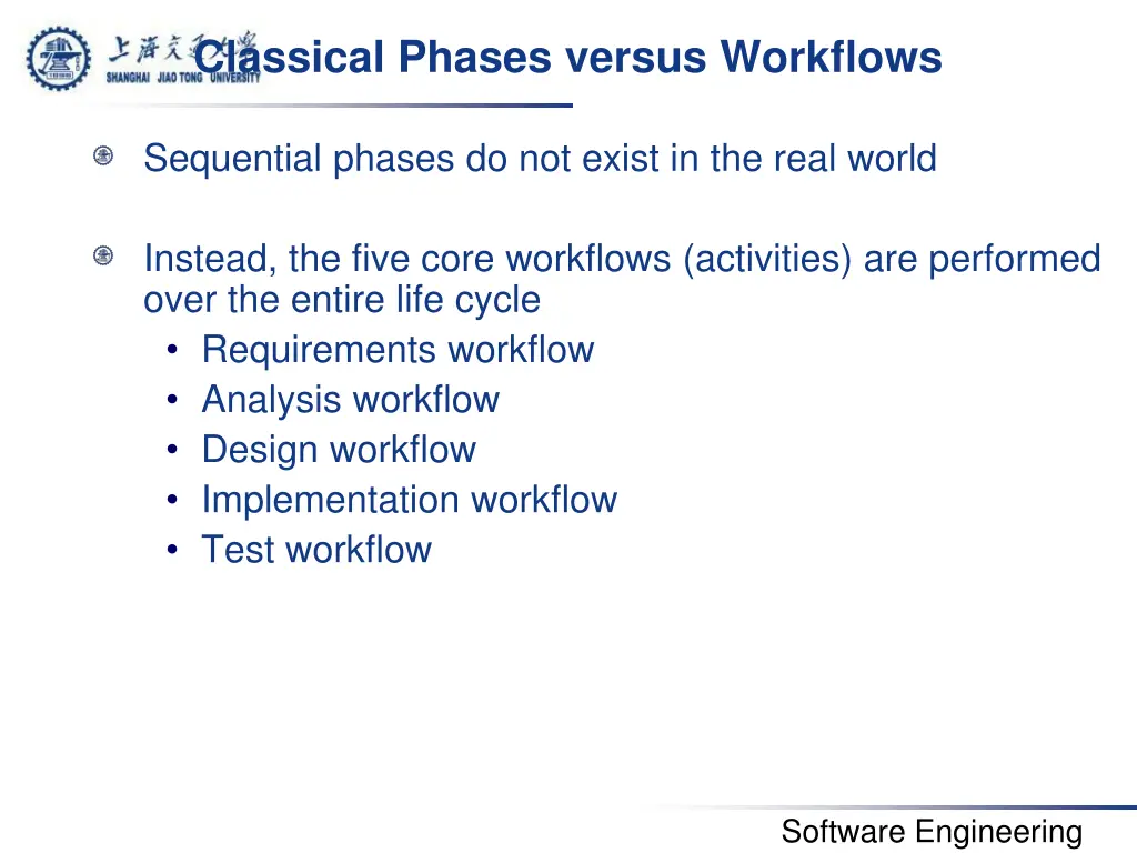 classical phases versus workflows